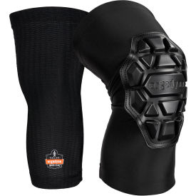 Ergodyne 18550 Ergodyne® Proflex® 550 Padded Knee Sleeves w/ 3 Layer Foam Cap, S/M, Black image.