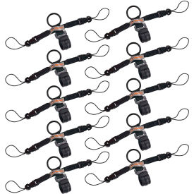 Barcode Scanner Lanyard D-Ring & Clip Attachment, Black, Pack of 10 view 2