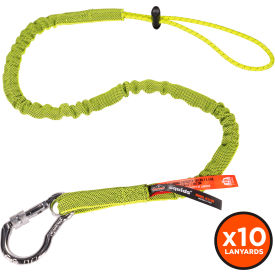 Ergodyne 19203 Ergodyne® Squids® 3100 Standard Lanyard w/ Carabiner & Cinch Loop, Lime, Pack of 10 image.