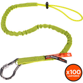 Ergodyne 19205 Ergodyne® Squids® 3100 Standard Lanyard w/ Carabiner & Cinch Loop, Lime, Pack of 100 image.