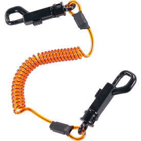 Squids  Coil Lanyard with Dual Swivel Hooks, M, Orange/Black, Pack of 3 view 2