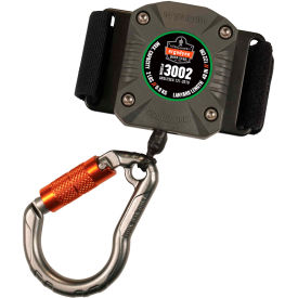 Ergodyne 19302 Ergodyne 3002 Standard Gray Retractable Tool Lanyard - Belt Clip + Carabiner image.