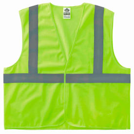 Ergodyne 20971 Ergodyne® GloWear® 8205HL Super Economy Mesh Vest, Hook & Loop, Class 2, XS, Lime image.