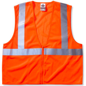 Ergodyne 21043 Ergodyne® GloWear® 8210Z Class 2 Economy Vest, Orange, S/M image.