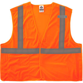 Ergodyne 21061 Ergodyne® GloWear® 8215BA Economy Breakaway Mesh Vest, Class 2, XS, Orange image.