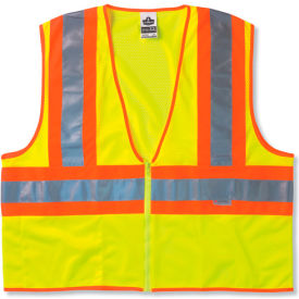 Ergodyne 21323 Ergodyne® GloWear® 8230Z Class 2 Two-Tone Vest, Lime, S/M image.