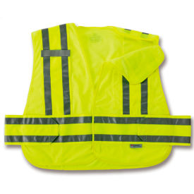 Ergodyne 21364 Ergodyne® GloWear® 8244PSV Expandable Public Safety Vest, Lime, M/L image.