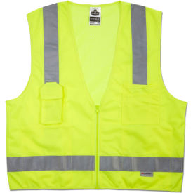 Ergodyne 21429 Ergodyne® GloWear® 8250Z Class 2 Surveyors Vest, Lime, 4XL/5XL image.
