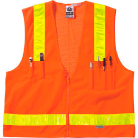 Ergodyne® GloWear® 8250ZHG Class 2 Hi-Gloss Surveyors Vest Orange S/M