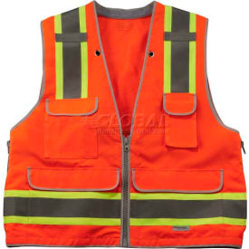 Ergodyne 21453 Ergodyne® GloWear® Class 2 Heavy-Duty Surveyors Vest, S/M, Orange, 21453 image.