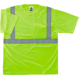 Ergodyne 21501 Ergodyne® GloWear 8289 Hi-Vis T-Shirt, Class 2, XS, Lime image.
