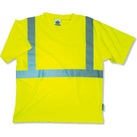 Ergodyne 21505 Ergodyne® GloWear® 8289 Class 2 Economy T-Shirt, Lime, XL image.