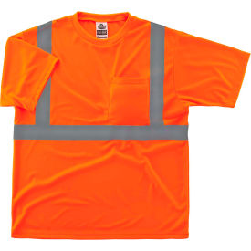 Ergodyne 21511 Ergodyne® GloWear 8289 Hi-Vis T-Shirt, Class 2, XS, Orange image.