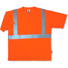 Ergodyne 21517 Ergodyne® GloWear® 8289 Class 2 Economy T-Shirt, Orange, 3XL image.