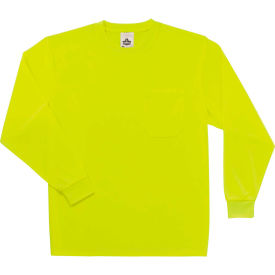Ergodyne 21584 Ergodyne® GloWear® 8091 Non-Certified Long Sleeve T-Shirt, Lime, L image.