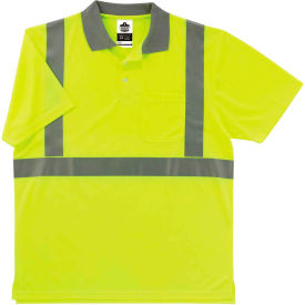 Ergodyne 21648 Ergodyne® GloWear® 8295 Class 2 Polo Shirt, Lime, 4XL image.