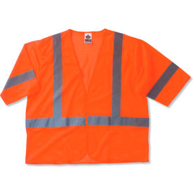 Ergodyne 22015 Ergodyne® GloWear® 8310HL Class 3 Economy Vest, Orange, L/XL image.