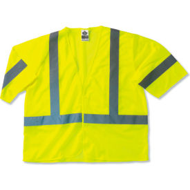 Ergodyne 22029 Ergodyne® GloWear® 8310HL Class 3 Economy Vest, Lime, 4XL/5XL image.