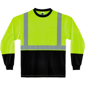 Ergodyne 22702 Ergodyne® GloWear® 8291BK Hi-Vis Long Sleeve T-Shirt, Type R, Class 2, S, Lime image.