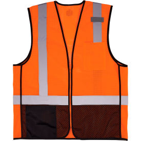 Ergodyne 23023 Ergodyne® GloWear® 8210Z-BK Hi-Vis Safety Vest, ANSI Class 2, S/M, Orange image.