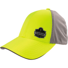 Ergodyne 23240 Ergodyne® GloWear® 8931 Hi-Vis Logo Reflective Stretch Fit Hat, S/M, Lime image.