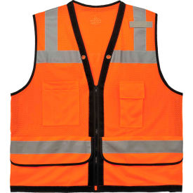 Ergodyne® GloWear® 8253HDZ Heavy Duty Mesh Surveyors Vest Class 2 L/XL Orange