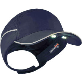 Ergodyne 23339 Ergodyne Skullerz® 8965 Lightweight Bump Cap, LED Lighting, Long Brim, Navy image.