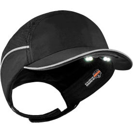 Ergodyne 23368 Ergodyne Skullerz® 8965 Lightweight Bump Cap, LED Lighting, Short Brim, Black image.