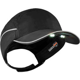 Ergodyne 23369 Ergodyne Skullerz® 8965 Lightweight Bump Cap, LED Lighting, Long Brim, Black image.