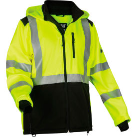 Ergodyne 23522 Ergodyne® High Visibility SoftShell Water Resistant Jacket, Type R Class 3, Lime, Small image.