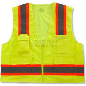 Ergodyne 24073 Ergodyne® GloWear® 8248Z Class 2 Two-Tone Surveyors Vest - Lime, 24073 image.