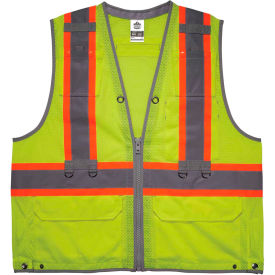 Ergodyne 24173 Ergodyne® GloWear® 8231TV Hi-Vis Tool Tethering Safety Vest, S/M, Type R, Class 2 image.