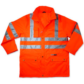 Ergodyne 24313 Ergodyne® GloWear® 8365 Class 3 Rain Jacket, Orange, M image.
