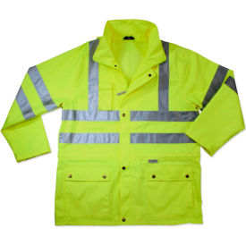 Ergodyne 24324 Ergodyne® GloWear® 8365 Class 3 Rain Jacket, Lime, L image.