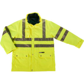 Ergodyne 24386 Ergodyne® GloWear® 8385 Class 3 4-in-1 Jacket, Lime, 2XL image.