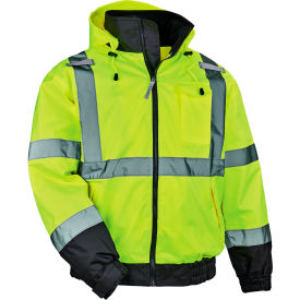 Ergodyne® GloWear® 8379 Hi-Vis 3-in-1 Winter Bomber Jacket 4XL Lime