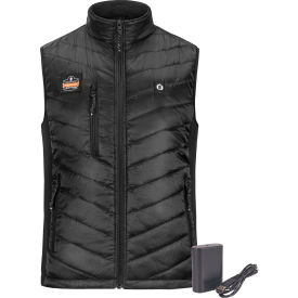 Ergodyne 41701 Ergodyne® N-Ferno® 6495 Rechargeable Heated Vest with Battery Power Bank, S, Black image.