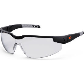 Ergodyne 50066 Ergodyne® Dellenger-AFS Safety Glasses w/ Adjustable Temples, Clear Lens, Matte Black Frame image.