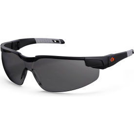 Ergodyne 50068 Ergodyne® Dellenger-AFS Safety Glasses w/ Adjustable Temples, Smoke Lens, Matte Black Frame image.