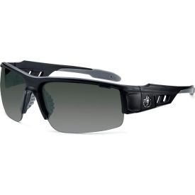 Ergodyne 52035 Ergodyne® Skullerz® DAGR-AFAS Half Frame Safety Glasses, Smoke Lens, Matte Black Frame image.