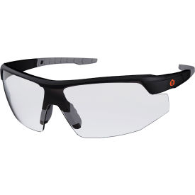 Ergodyne 59005 Ergodyne® Skullerz® SKOLL-AFAS Half Frame Safety Glasses, Clear Lens, Matte Black Frame image.