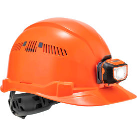 Ergodyne 60147 Ergodyne Skullerz® 8972LED Hard Hat Cap Style, Ratchet Susp, Vented, LED Light, Class C, Orange image.