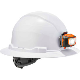 Ergodyne Skullerz® 8971LED Hard Hat Full Brim Ratchet Suspension LED Light Class E White