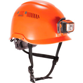 Ergodyne 60207*****##* Ergodyne® Skullerz® 8975 Safety Helmet with LED Light, Class C, Orange image.