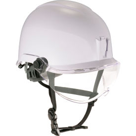 Ergodyne 60215 Ergodyne Skullerz 8974V Class E Safety Helmet with Visor Kit, Anti-Fog Clear Lens, White image.