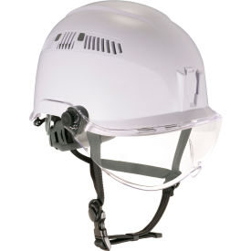 Ergodyne 60219 Ergodyne Skullerz 8975V Class C Safety Helmet with Visor Kit, Anti-Fog Clear Lens, White image.