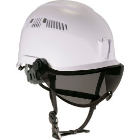 Ergodyne 60220 Ergodyne Skullerz 8975V Class C Safety Helmet with Visor Kit, Anti-Fog Smoke Lens, White image.