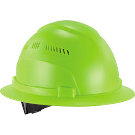 Ergodyne 60228 Ergodyne® Skullerz® 8968 Lightweight Full Brim Hard Hat Vented, Class C, Lime image.