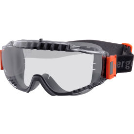 Ergodyne 60300 Ergodyne® MODI-FAB OTG Safety Goggles w/ Elastic Strap, Vented Frame, Clear Lens, Gray Frame image.