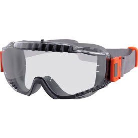 Ergodyne 60302 Ergodyne® MODI-NEO OTG Safety Goggles w/ Neoprene Strap, Vented Frame, Clear Lens, Gray Frame image.